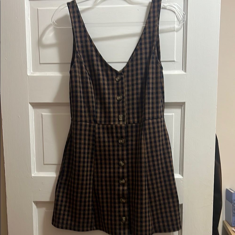 Plaid Button-Down Dress
